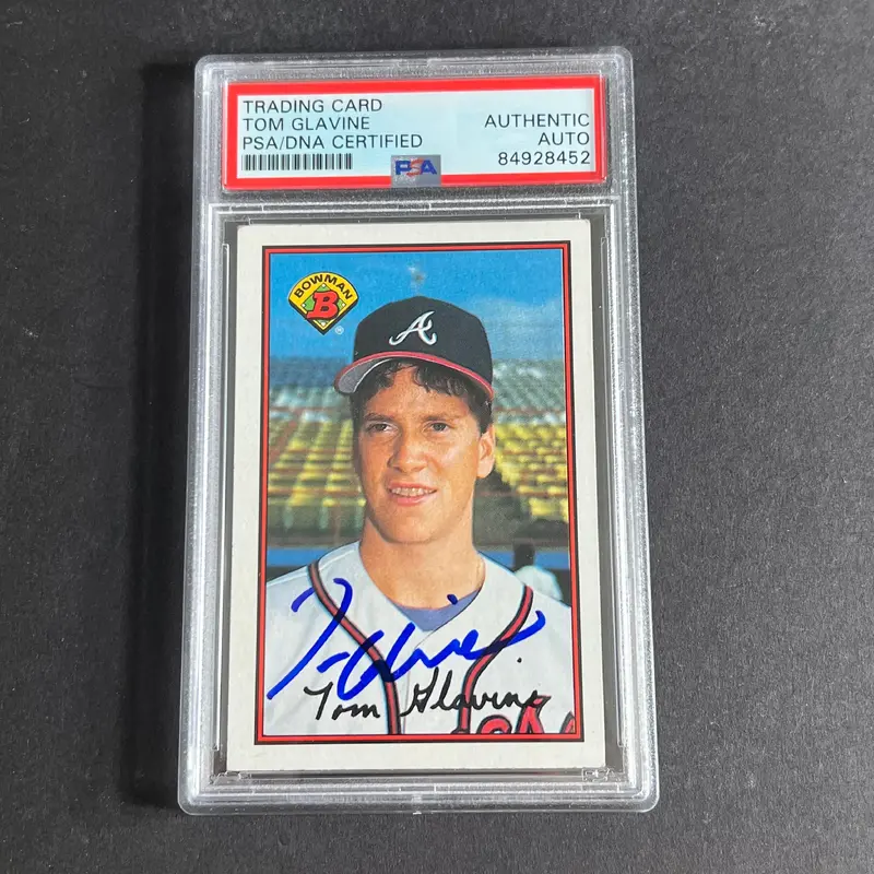 1989 Bowman #267 Tom Glavine Signed Card AUTO PSA Slabbed Braves