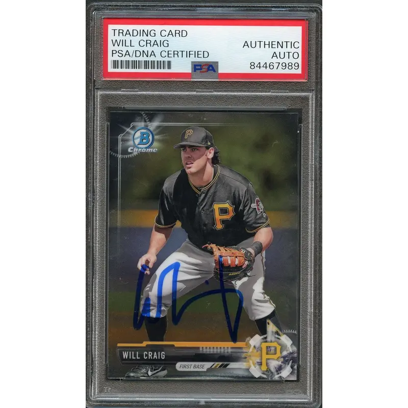2017 Bowman Chrome #BDC189 WILL CRAIG Signed Card PSA Slabbed Auto Pirates