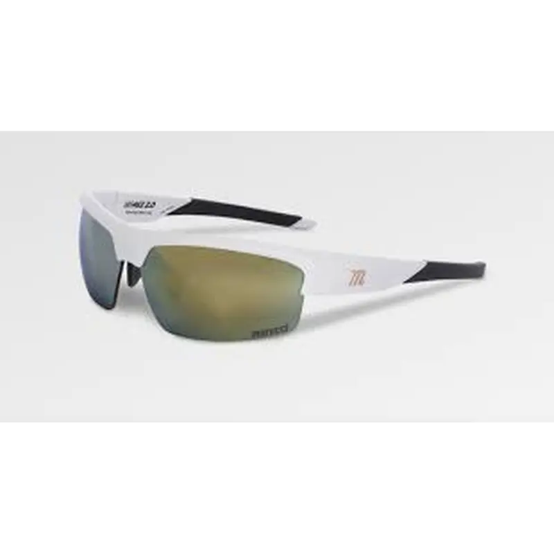 New Marucci MV463Y 2.0 Matte White Grey w/ Gold Mirror Sunglasses