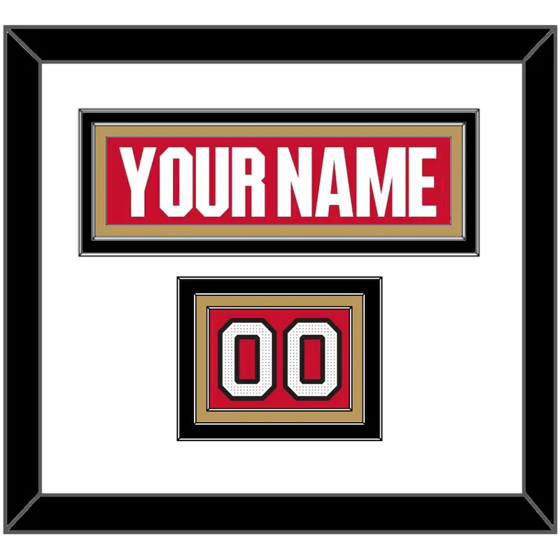 Ottawa Nameplate & Number (Shoulder) - Home Red (2017-2020) - Triple Mat 1
