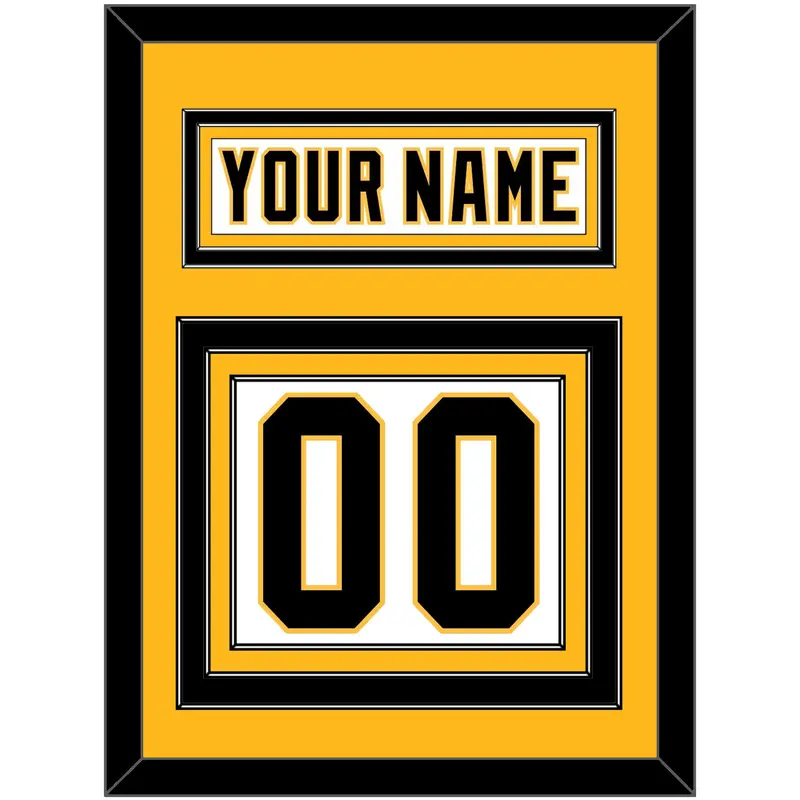 Pittsburgh Nameplate & Number (Back) - Home White (1992-2002) - Triple Mat 3
