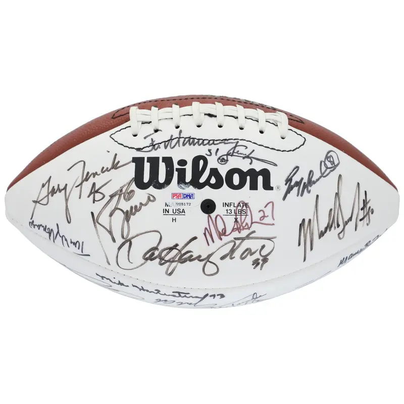 1985-86 Super Bowl Champs Chicago Bears Team Signed Football Walter Payton PSA