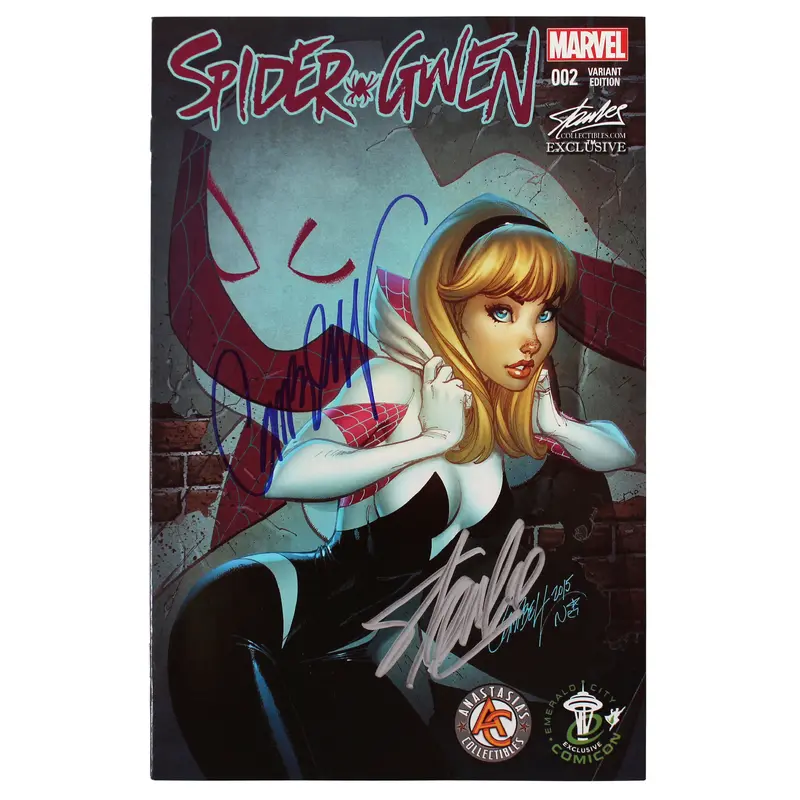 Stan Lee & J. Scott Campbell Signed Spider Gwen Marvel Variant 002 Comic JSA
