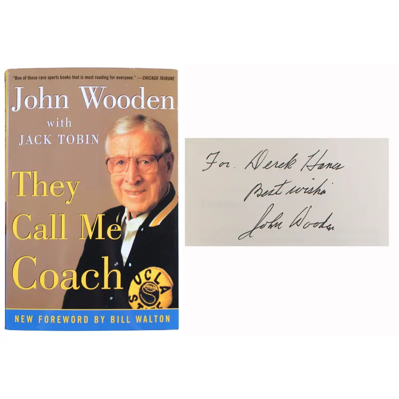 UCLA John Wooden "Best Wishes" Signed They Call Me Coach Book BAS #BR84268