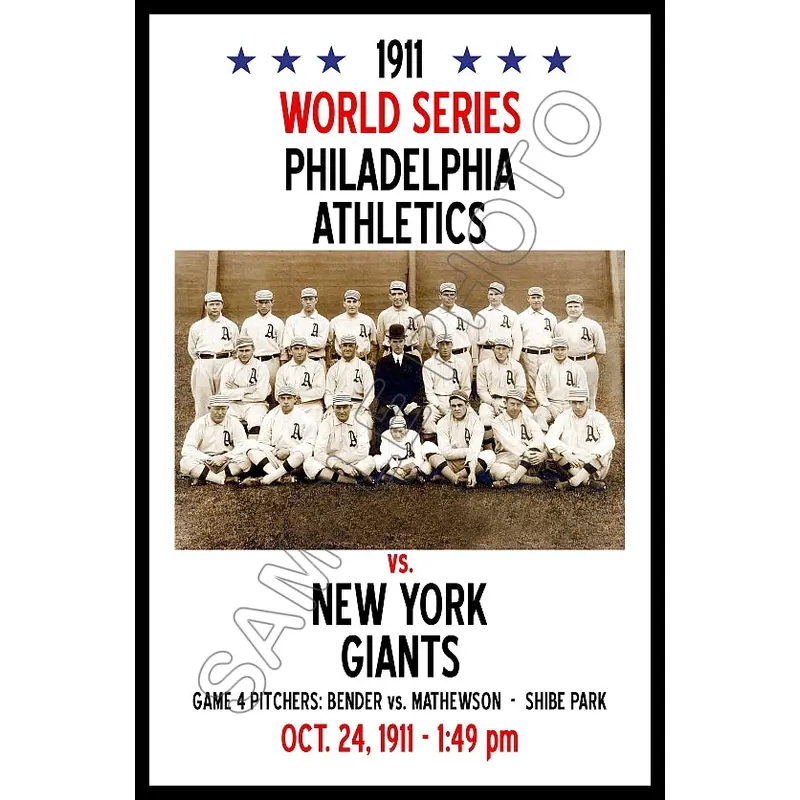 1911 World Series Poster 11X17 - Philadelphia Athletics vs New York Giants A's - 1182