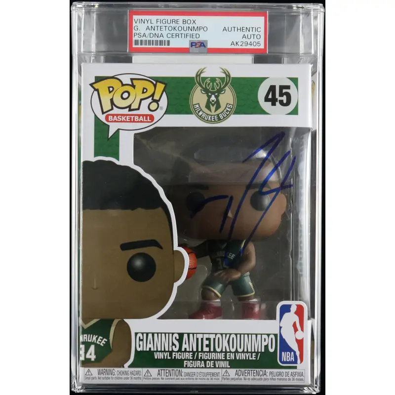 Giannis Antetokounmpo Signed Funko Pop! PSA Encapsulated Milwaukee Bucks