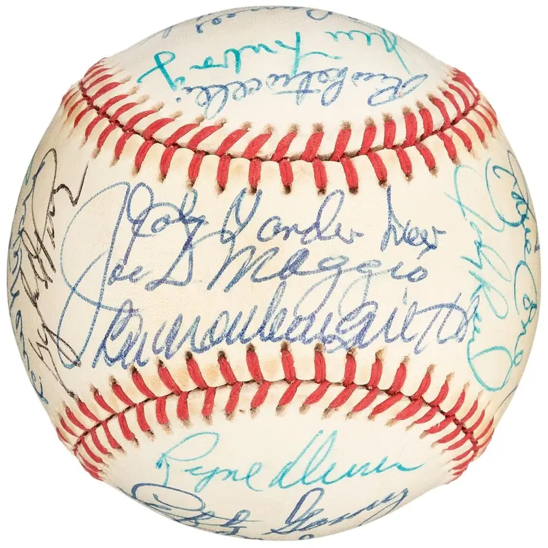 Joe Dimaggio Ted Williams Hall Of Fame Multi Signed Baseball JSA & Beckett COA