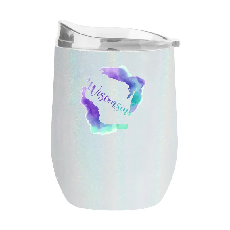 Wisconsin 16oz Local State Pride Iridescent Curved Beverage
