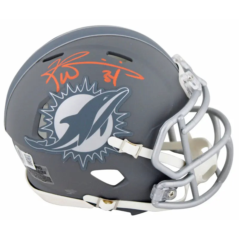 Dolphins Ricky Williams Authentic Signed Slate Speed Mini Helmet BAS Witnessed