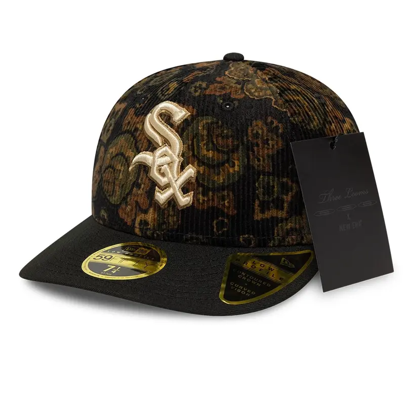 Chicago White Sox Three Looms x MLB Floral Cord Black Low Profile 59FIFTY Fitted Cap