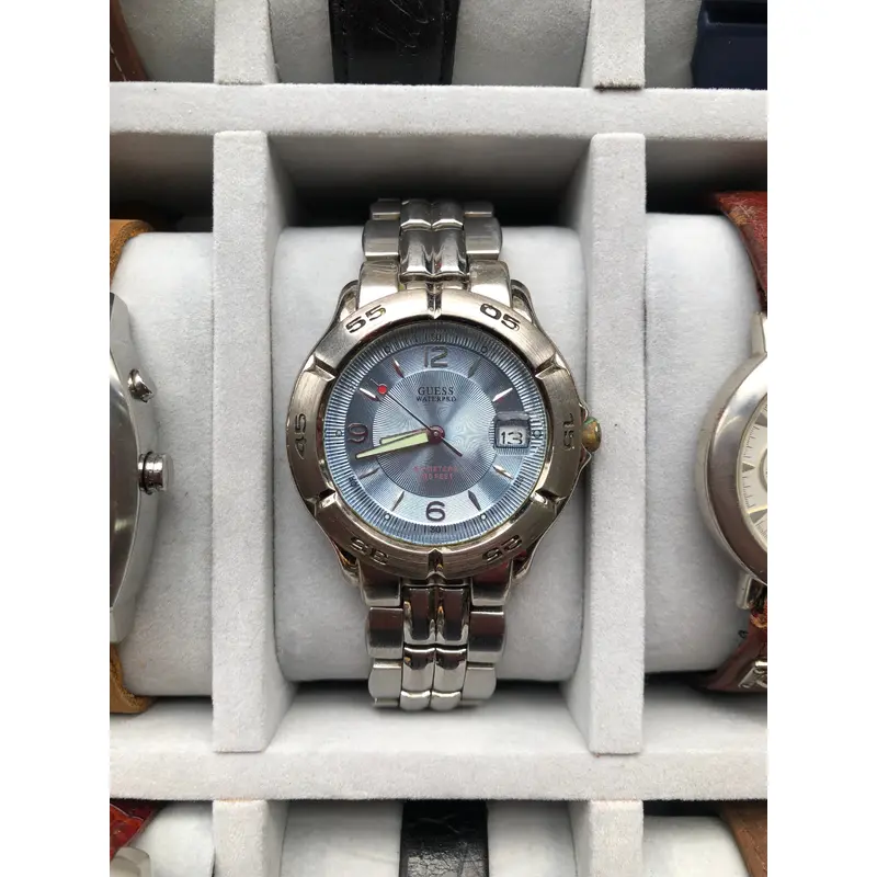 Vintage GUESS Waterpro Stainless Steel Diver Quartz Watch