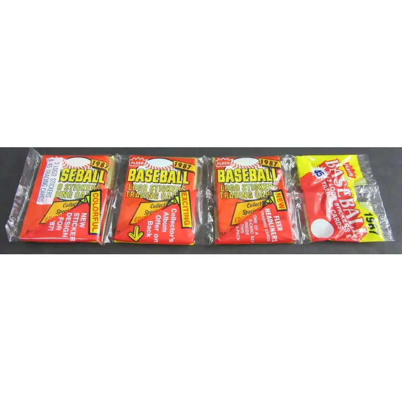 1987 Fleer Baseball Unopened Wax Pack Rack Pack (Red)