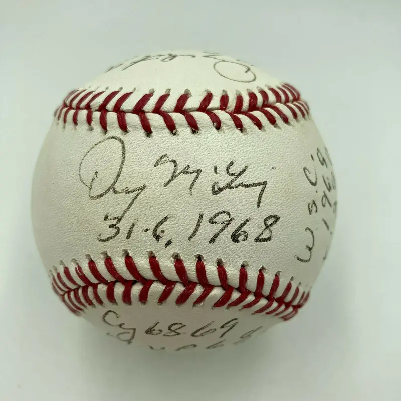 Denny McLain Signed Heavily Inscribed STAT Major League Baseball With JSA COA