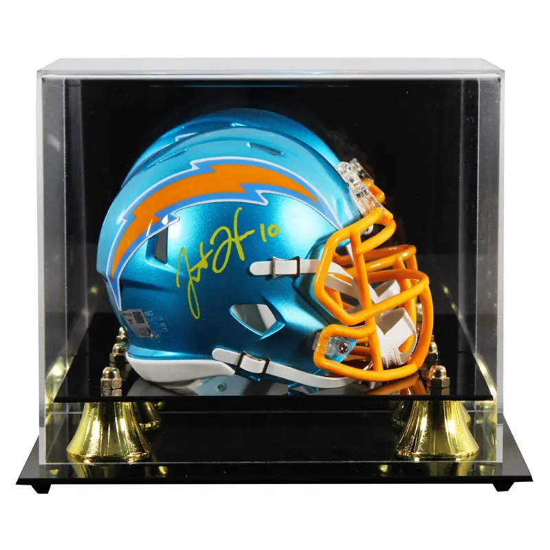 Chargers Justin Herbert Signed Flash Speed Mini Helmet W/ Case Fanatics