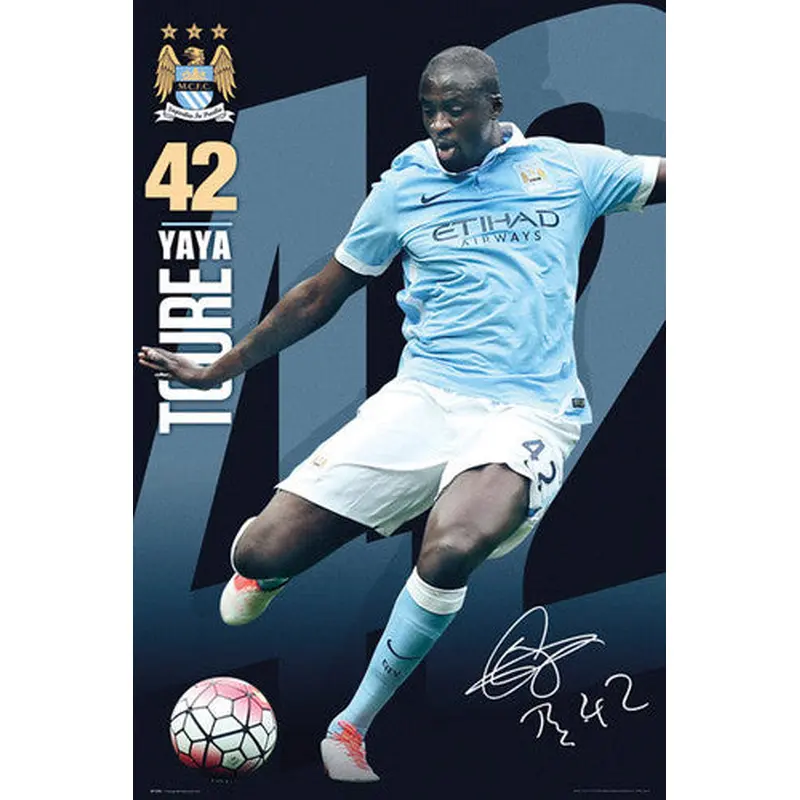 Yaya Toure "Signature Series" Manchester City FC Official EPL Football Poster - GB Eye
