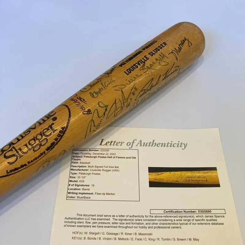 Barry Bonds Willie Stargell Pittsburgh Pirates Legends Signed Game Bat JSA COA