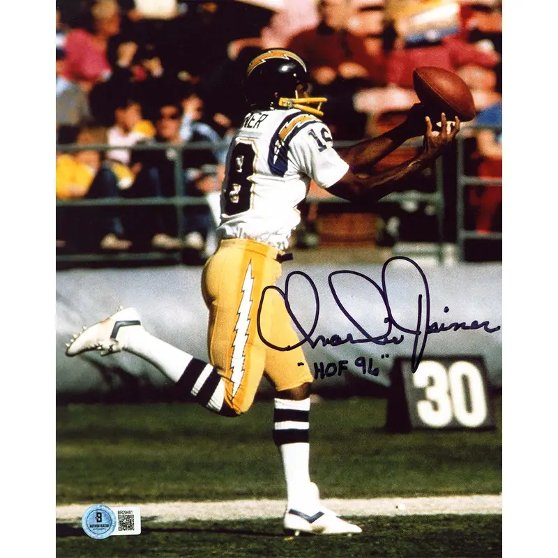 Chargers Charlie Joiner "HOF 96" Signed 8x10 Vertical Photo BAS #BR29481