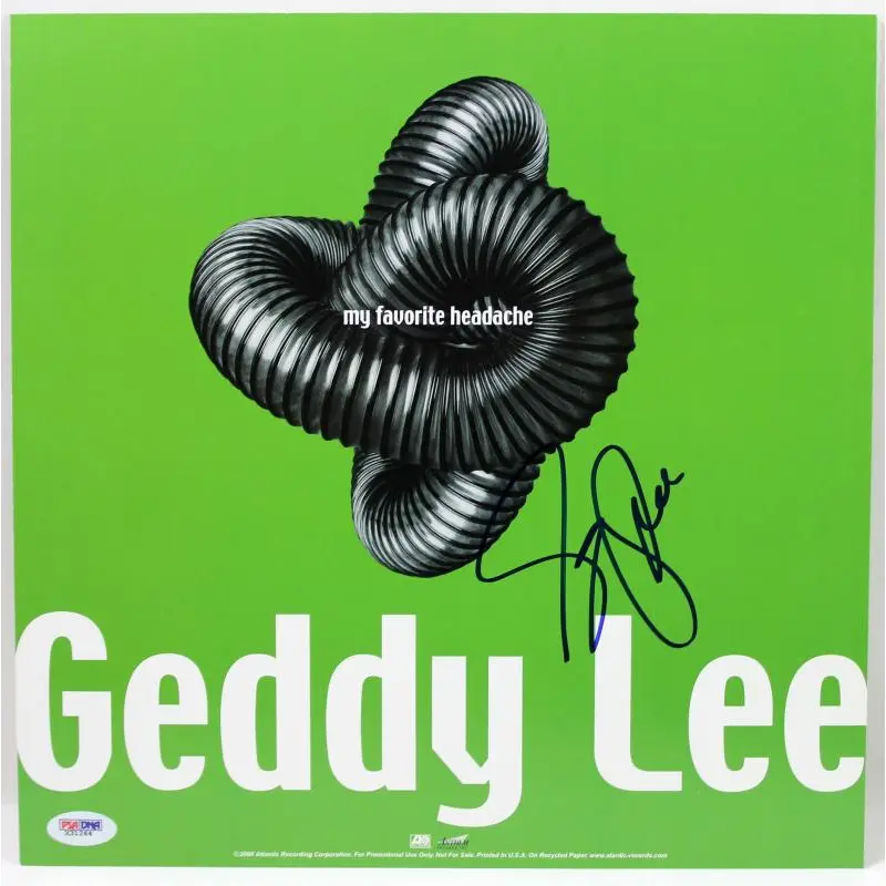 Geddy Lee Authentic Signed My Favorite Headache Album Flat PSA/DNA #X31264