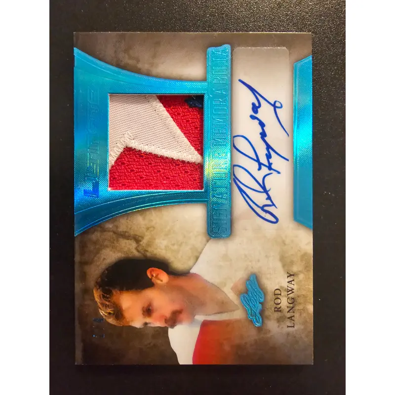 2016-17 Leaf Ultimate - Signature Memorabilia - Blue Spectrum - Rod Langway #SM-RL1 /4