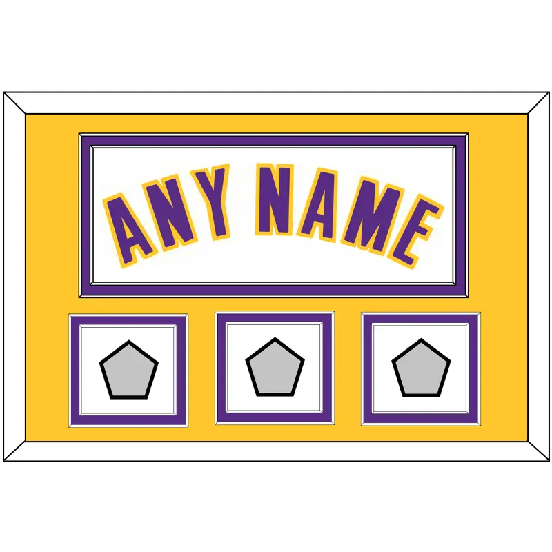 Los Angeles Name & 3 Trophy Patches - Alternate White (2002-2018) - Double Mat 4