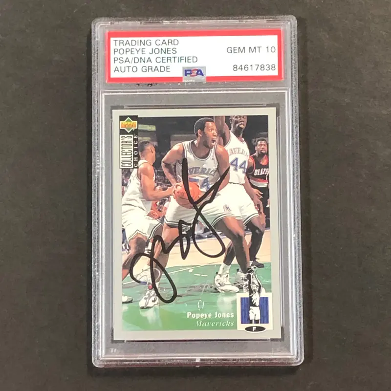 1994-95 Upper Deck #139 Popeye Jones Signed Card AUTO 10 PSA Slabbed Mavericks