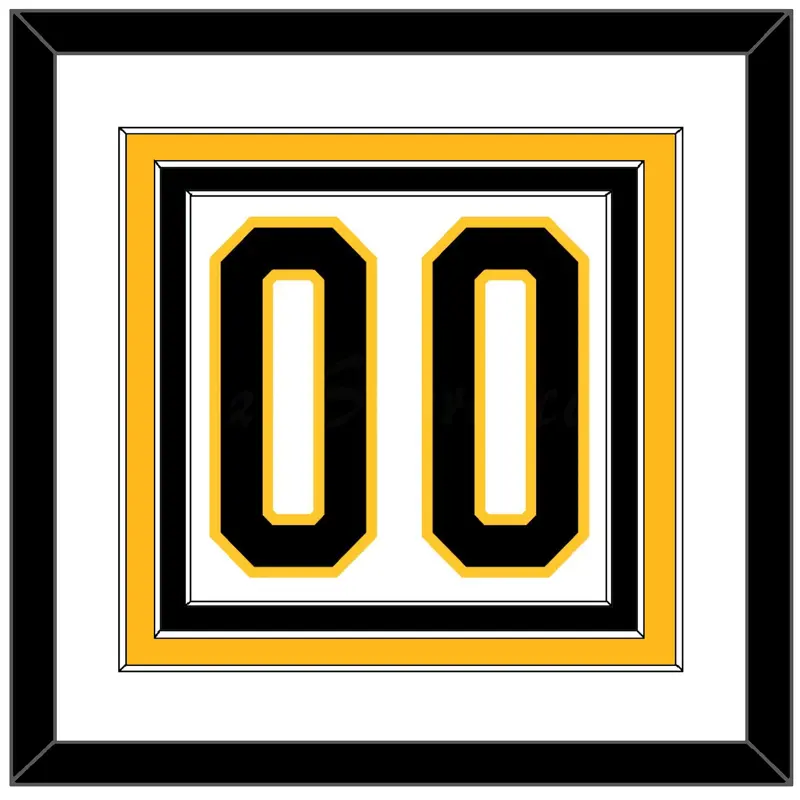 Pittsburgh Number (Back) - Home White (1980-1981) - Triple Mat 1