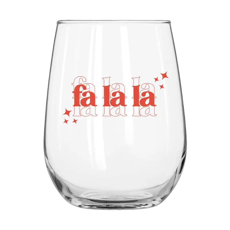 Christmas Falala 16oz Glass Curved Beverage