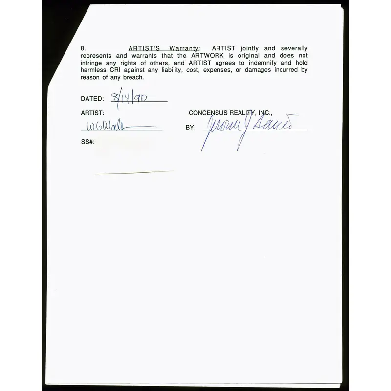 Jerry Garcia Signed 3 Page Grateful Dead Merchandising Agreement PSA #AA01915