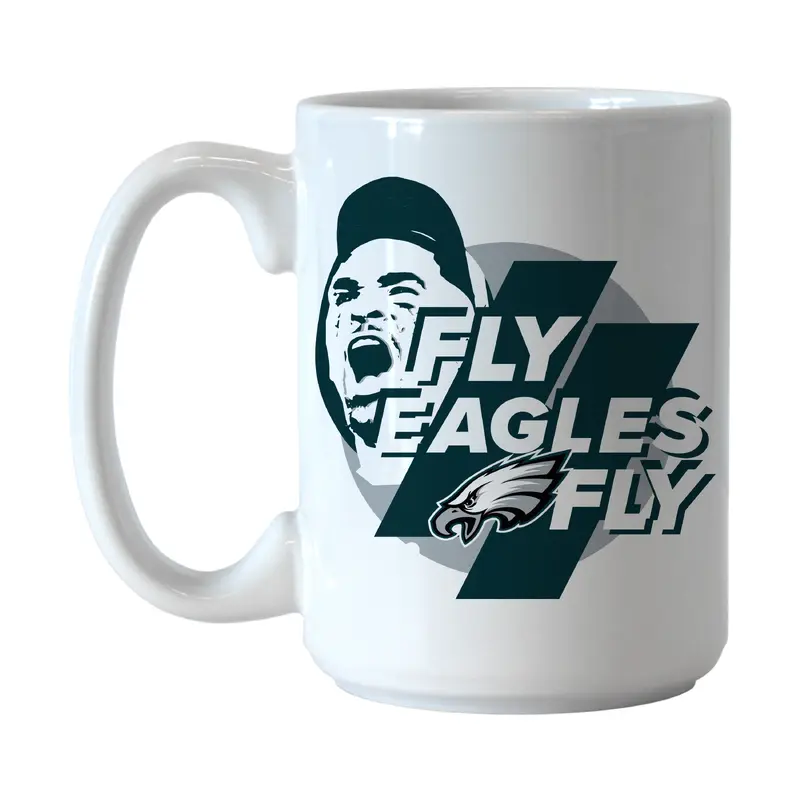 Philadelphia Eagles Jalen Hurts 15oz Fly Eagles Fly Sublimated Mug