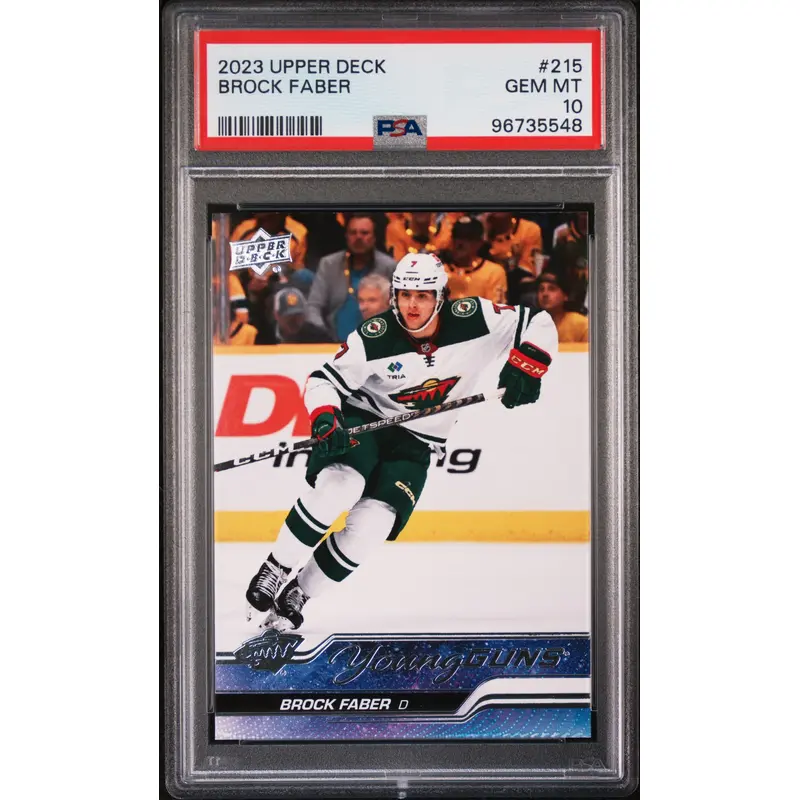 Brock Faber 2023 Upper Deck Rookie #215 PSA 10 Gem Mint 5548