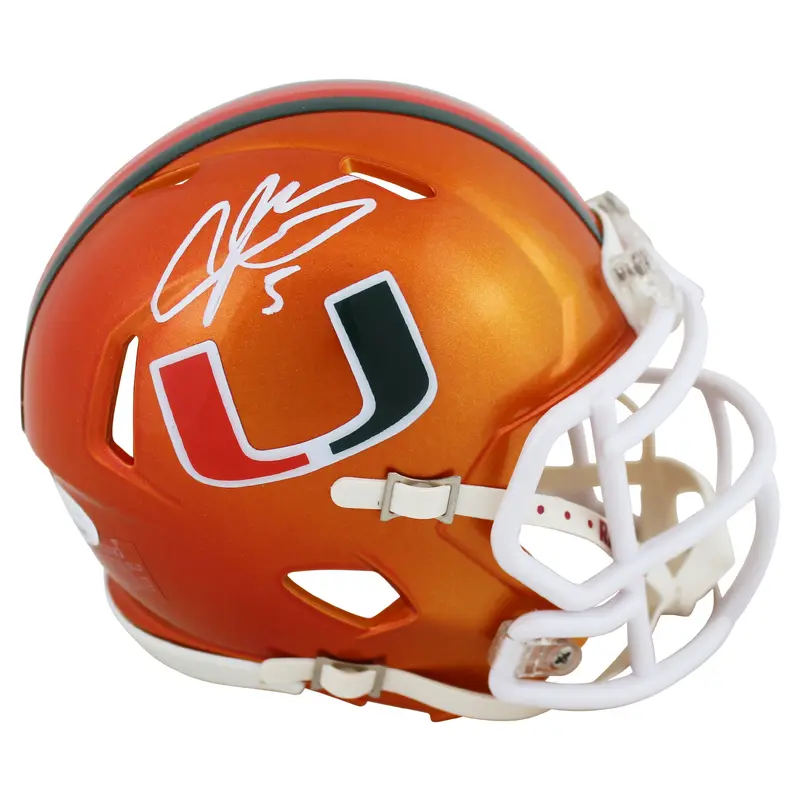 Miami Andre Johnson Authentic Signed Flash Speed Mini Helmet JSA Witness