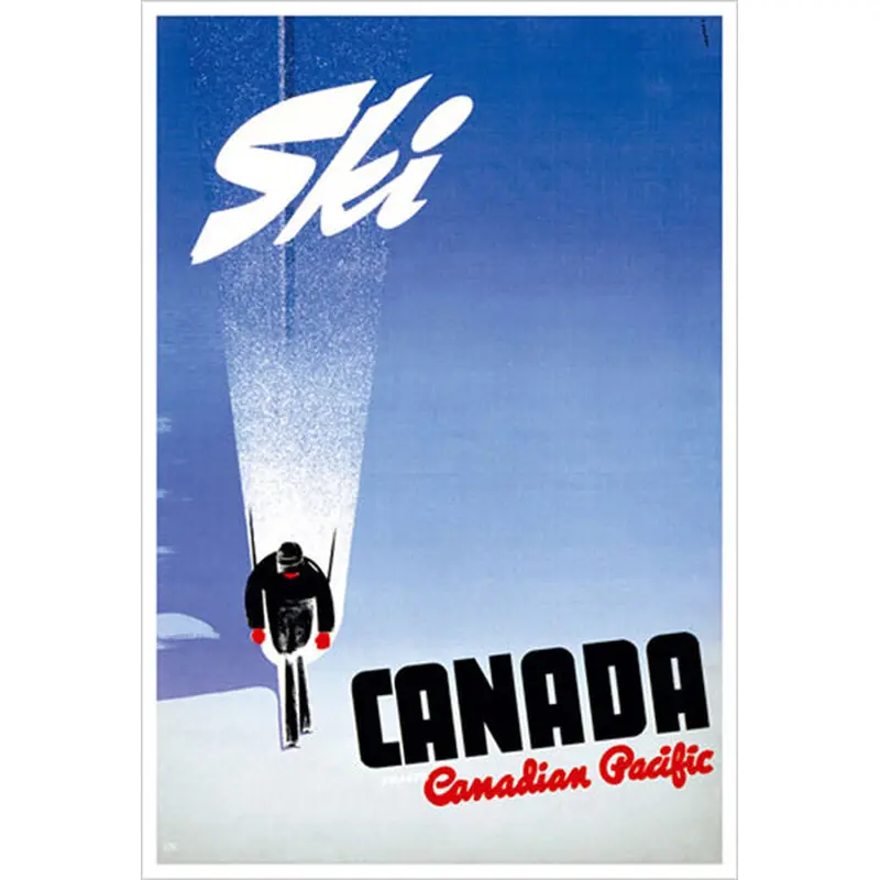 Ski Canada "Powder & Sky" c.1950 Canadian Pacific Travel Poster Reprint - Eurographics Inc.