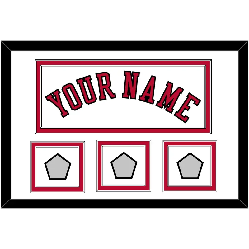 Chicago Name & 3 Champions Trophy Patches - Home White (1986-2017) - Double Mat 1