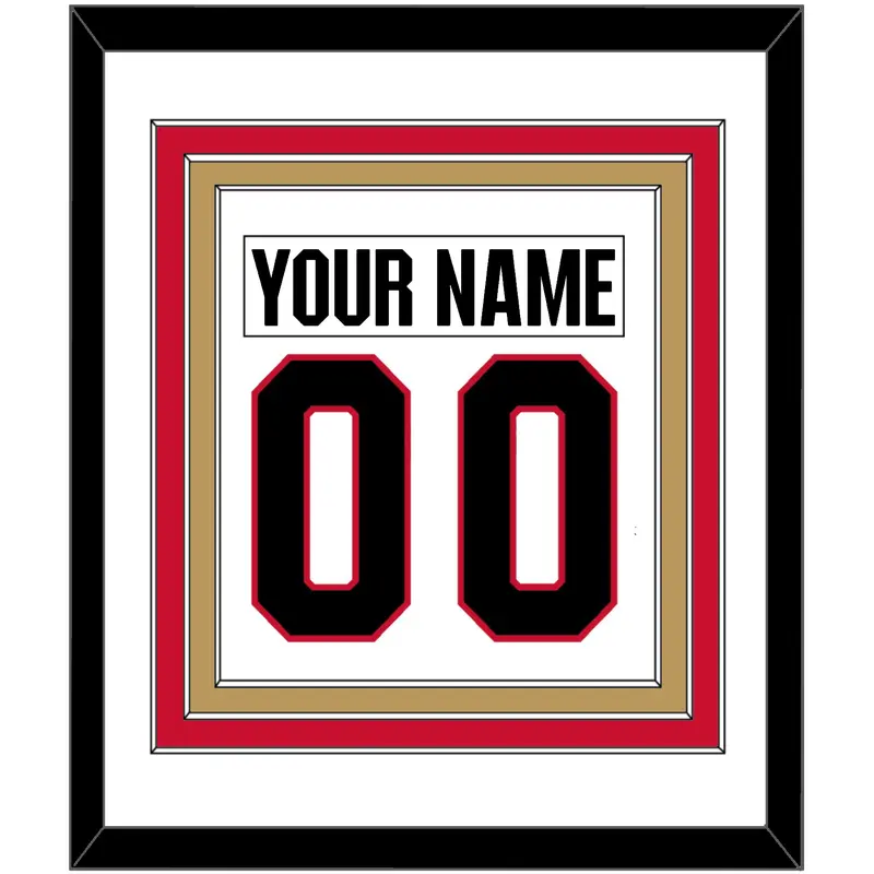Ottawa Nameplate & Number (Back) Combined - Road White - Triple Mat 2