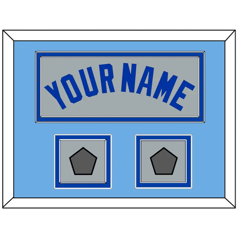 Toronto Name & 2 World Series Patches - Road Gray (1989-1996) - Double Mat 5