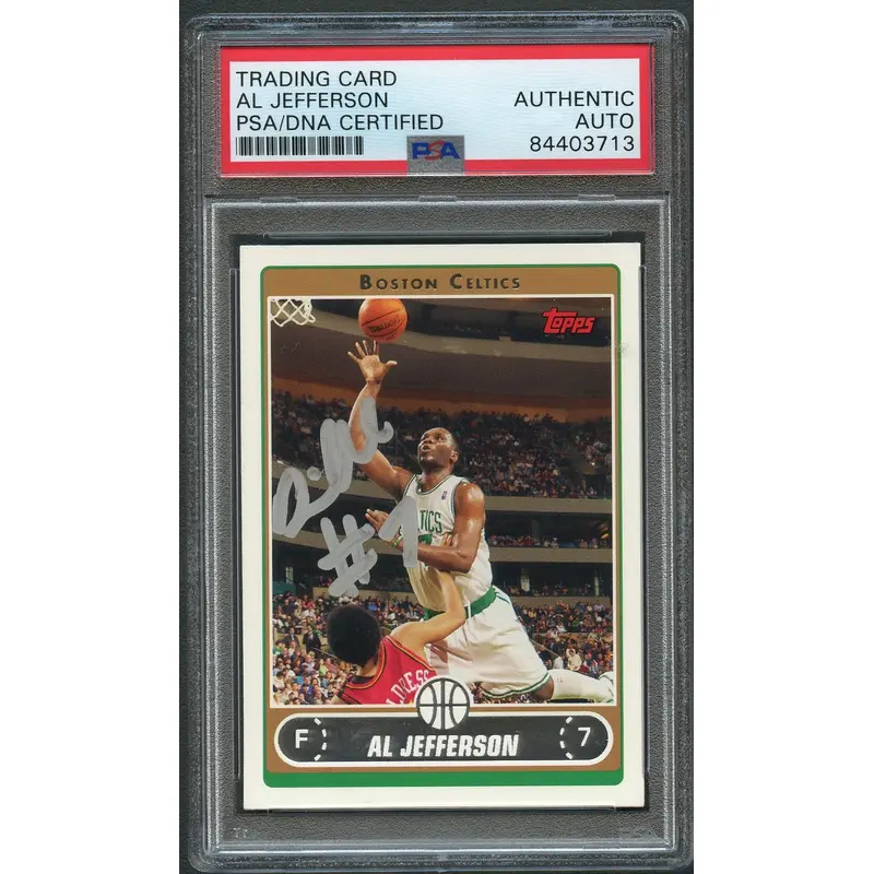 2006 Topps #9 Al Jefferson Signed Card AUTO PSA Slabbed Celtics