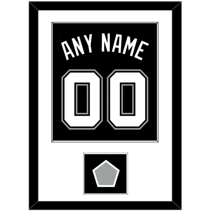 San Antonio Name & Numbers With Champions Patch - Road Black (2002-2017) - Single Mat 1