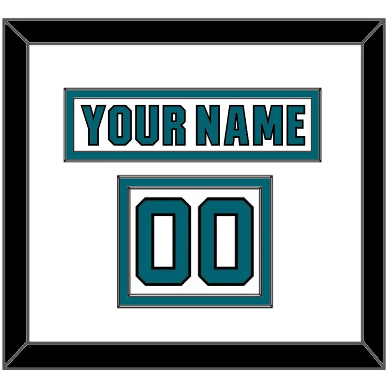 San Jose Nameplate & Number (Shoulder) - Road White (2017-2022) - Double Mat 1