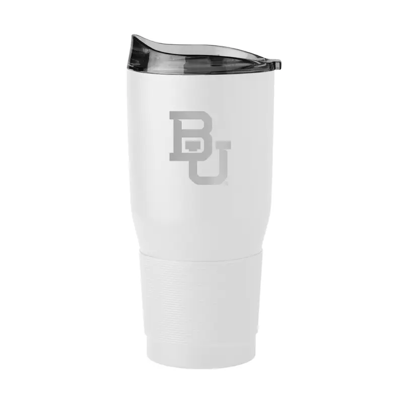 Baylor GunMetal 30oz White Powder Coat Tumbler