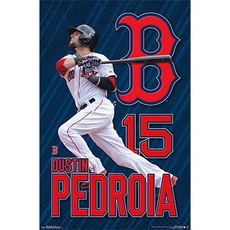 Dustin Pedroia "Blast" Boston Red Sox MLB Baseball Action Poster - Trends International