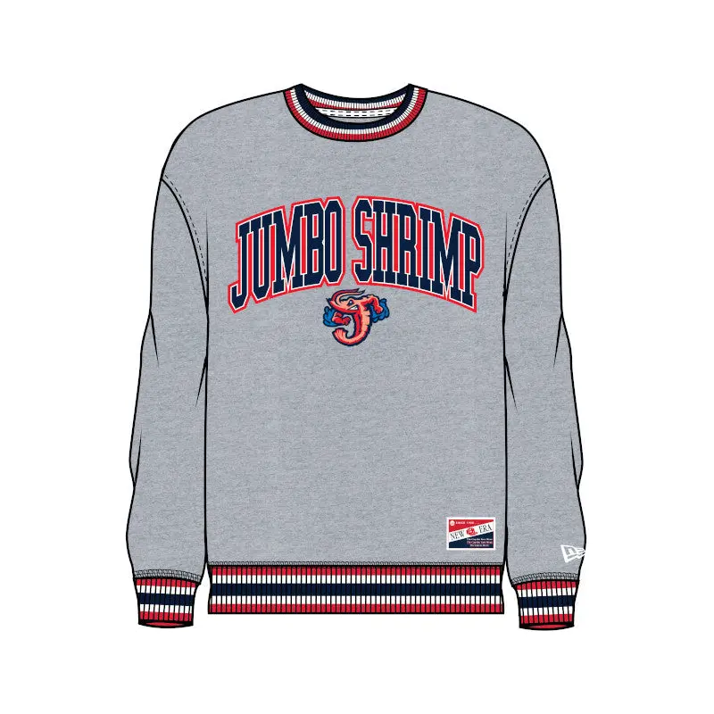 Jacksonville Jumbo Shrimp New Era Vintage Heather Crew Sweatshirt