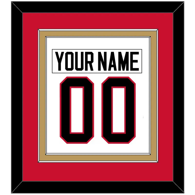 Ottawa Nameplate & Number (Back) Combined - Home/Road White (1995-2007) - Double Mat 3