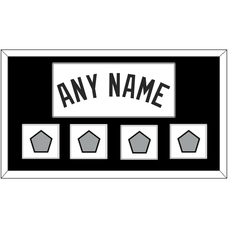 San Antonio Name With 4 Champions Banner Patches - Home White (2002-2017) - Single Mat 1