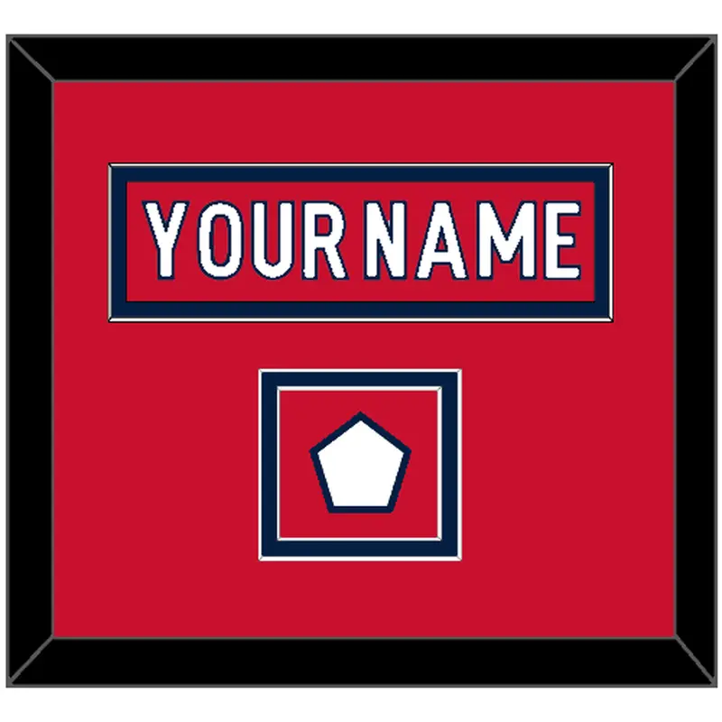 Washington Nameplate & Jersey Logo Patch - Home Red - Double Mat 1
