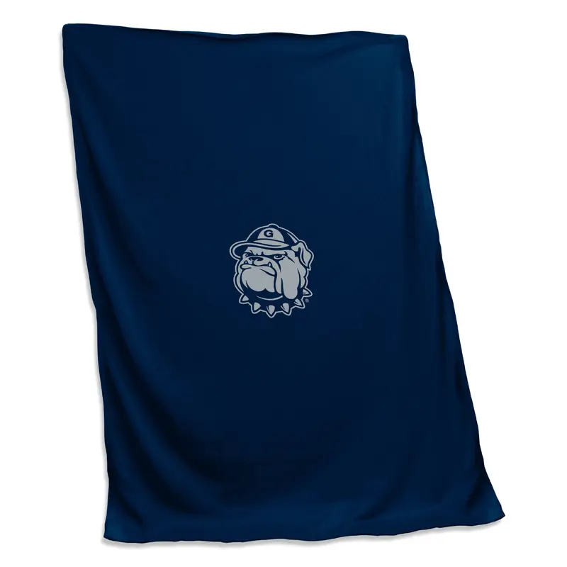 Georgetown Mascot Navy Screened Sweatshirt Blanket