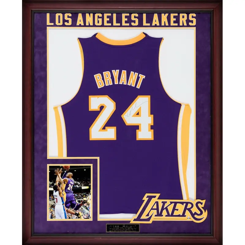 Kobe Bryant Signed Los Angeles Lakers #24 Game Model Jersey PSA DNA COA Framed