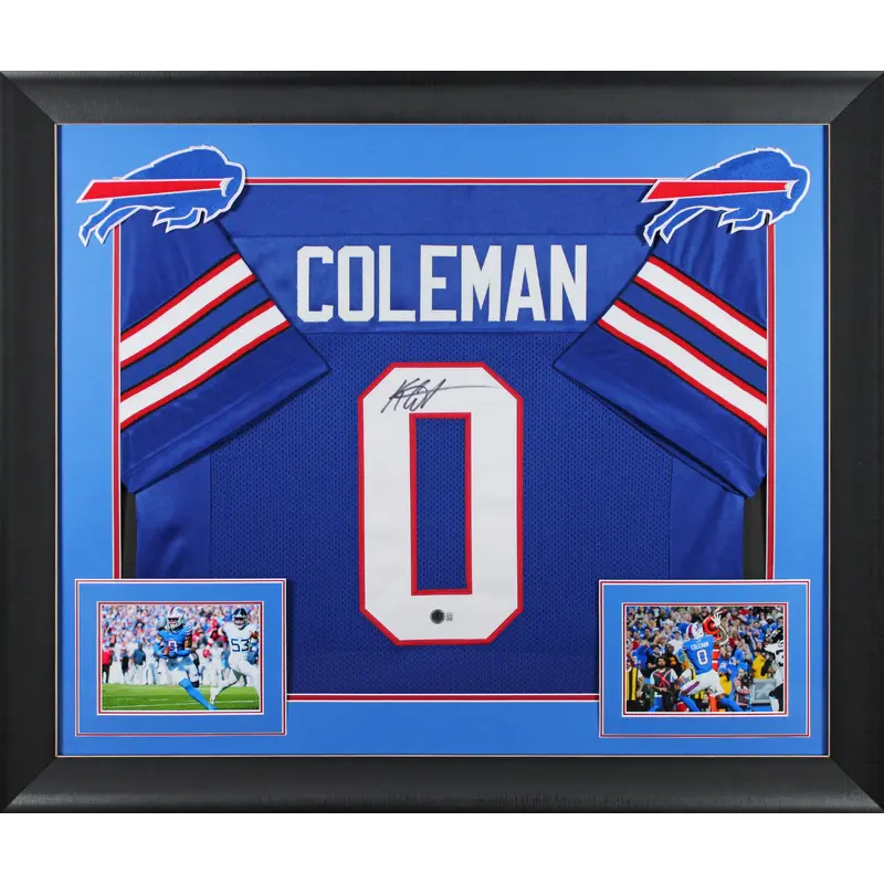 Keon Coleman Authentic Signed Blue Pro Style Framed Jersey BAS Witnessed