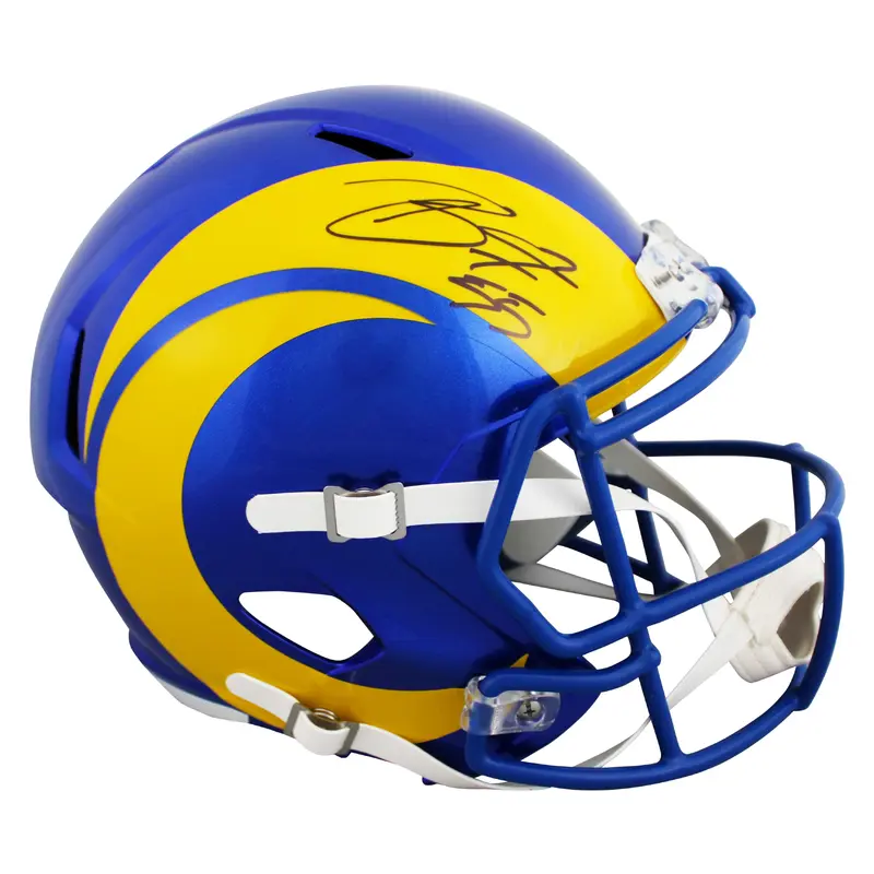 Rams Braden Fiske Authentic Signed Full Size Speed Rep Helmet BAS Witnessed