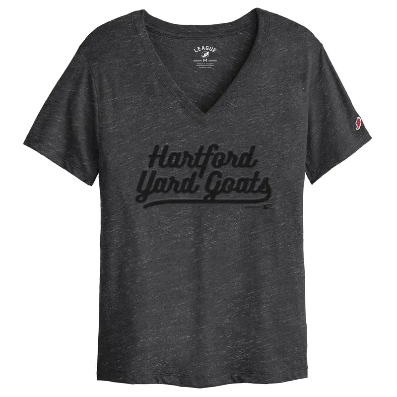 Hartford Yard Goats Legacy Brand Women's V-Neck Puff Tee - Black