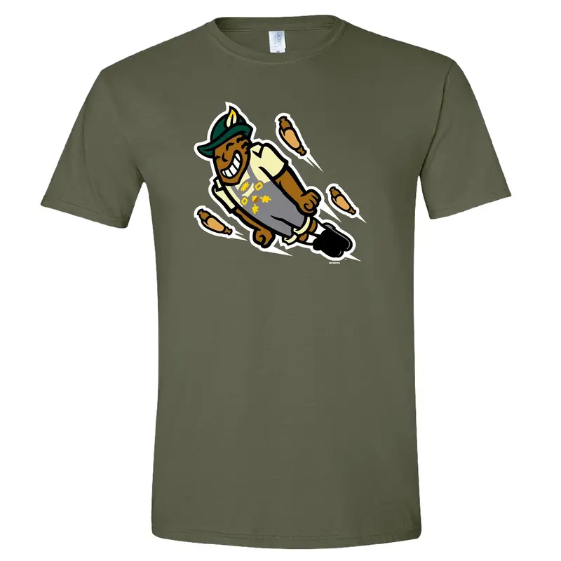 Wisconsin Brats Bimm Ridder Military Green Flying Bratman Tee